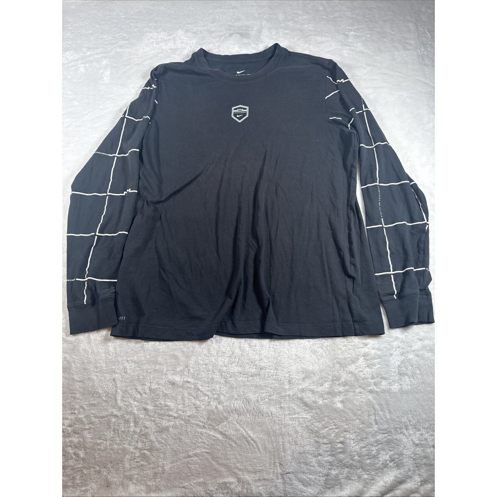 Nike Dri Fit Lebron James Strive For Greatness Black Men's XL Long Sleeve Shirt